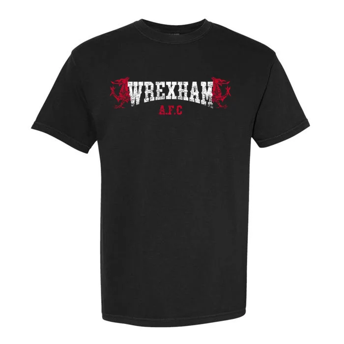 Wrexham Wales Red Dragon Retro Vintage Garment-Dyed Heavyweight T-Shirt