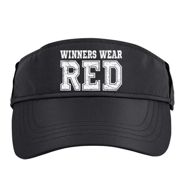 Winners Wear Red Color Team Spirit Game War Camp Parent Crew Adult Drive Performance Visor