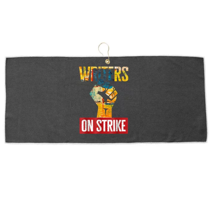 WGA Writers Rights Guild Of America On Strike Anti AI Chat Bots Large Microfiber Waffle Golf Towel