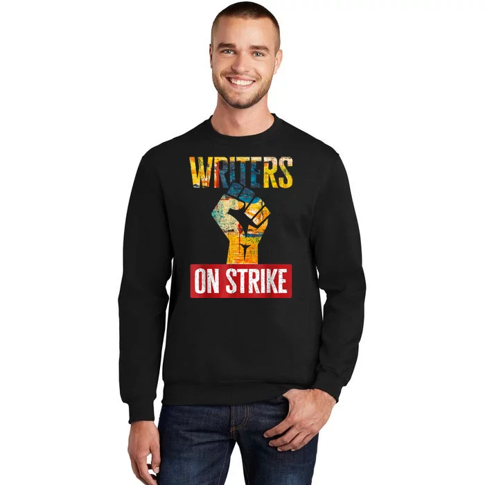 WGA Writers Rights Guild Of America On Strike Anti AI Chat Bots Tall Sweatshirt