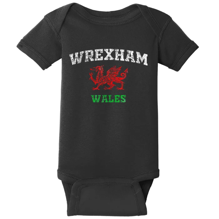 Wrexham Wales Retro Vintage Baby Bodysuit