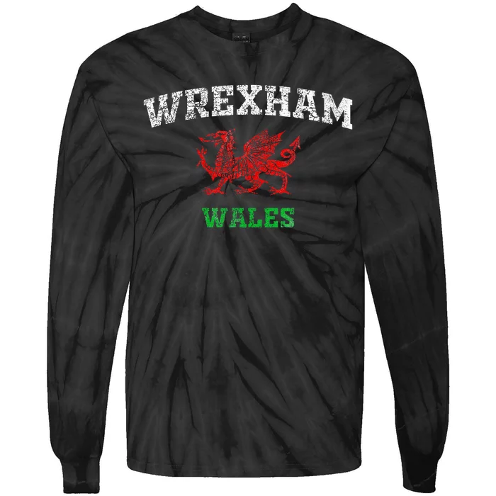 Wrexham Wales Retro Vintage Tie-Dye Long Sleeve Shirt