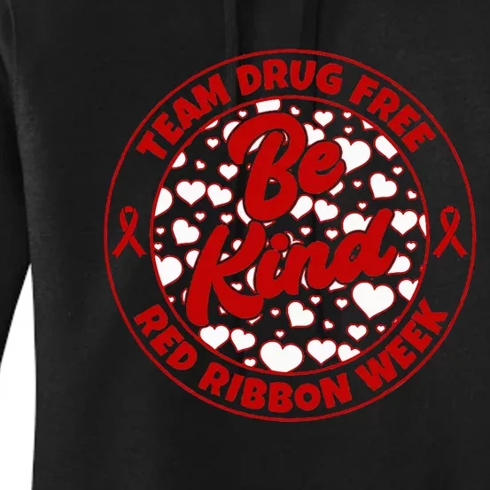 We Wear Red For Red Ribbon Week Drug Abuse Awareness Women's Pullover Hoodie