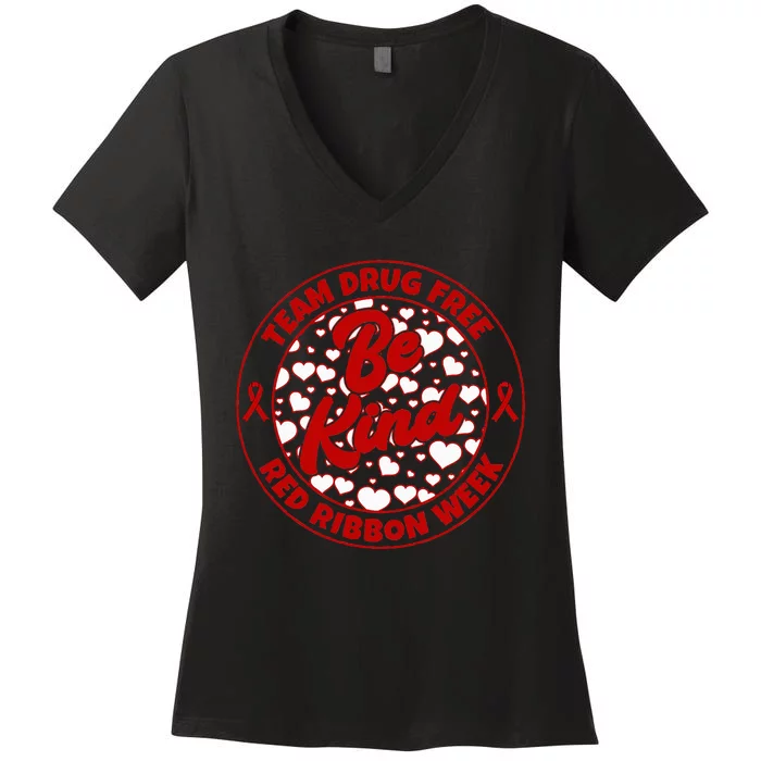 We Wear Red For Red Ribbon Week Drug Abuse Awareness Women's V-Neck T-Shirt