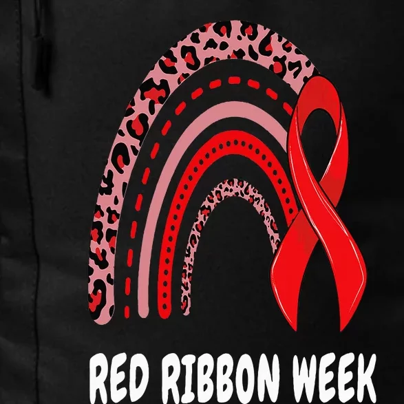 We Wear Red For Red Ribbon Week Awareness rainbow Leopard Daily Commute Backpack