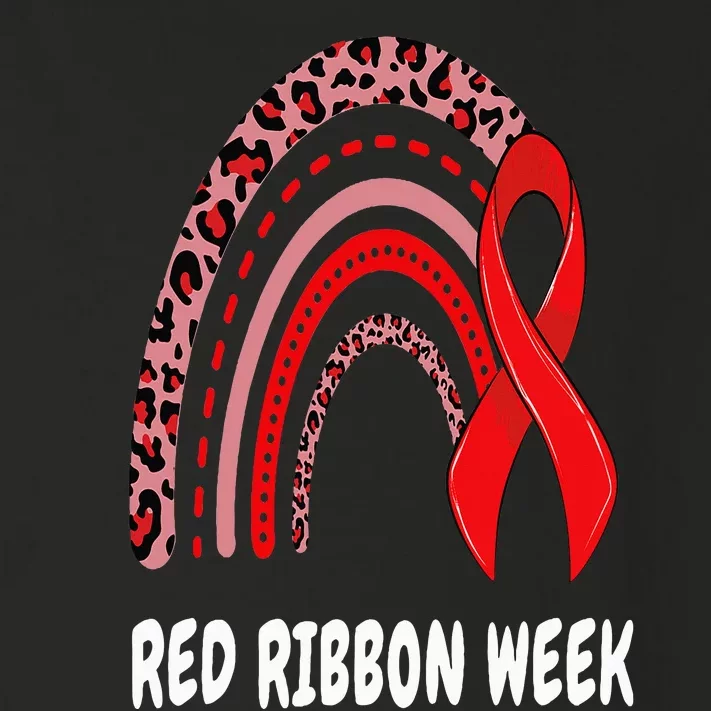 We Wear Red For Red Ribbon Week Awareness rainbow Leopard Toddler Long Sleeve Shirt