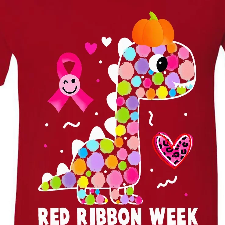 We Wear Red Ribbon Week Awareness Red Ribbon Week V-Neck T-Shirt