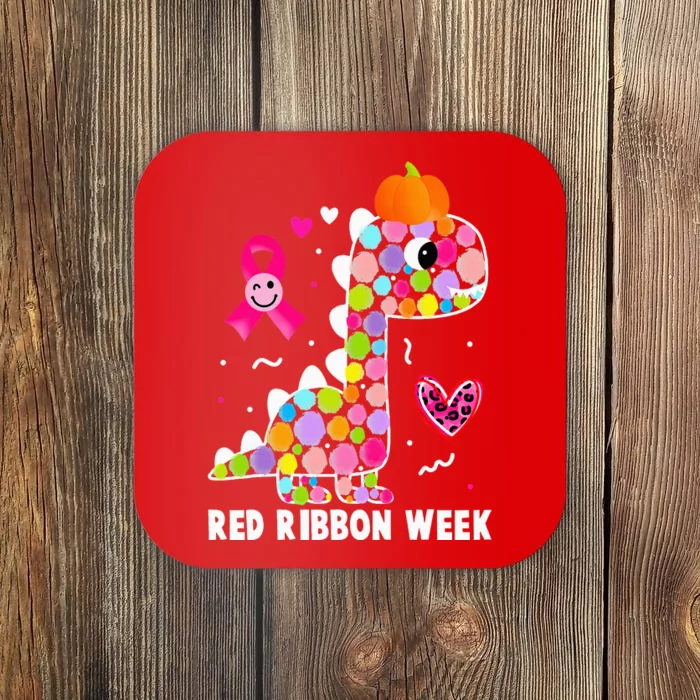 We Wear Red Ribbon Week Awareness Red Ribbon Week Coaster