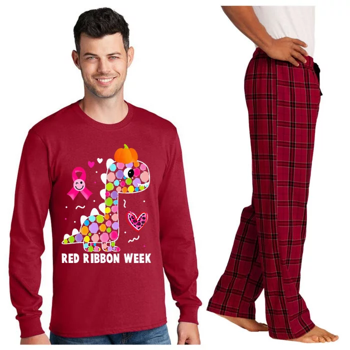 We Wear Red Ribbon Week Awareness Red Ribbon Week Long Sleeve Pajama Set