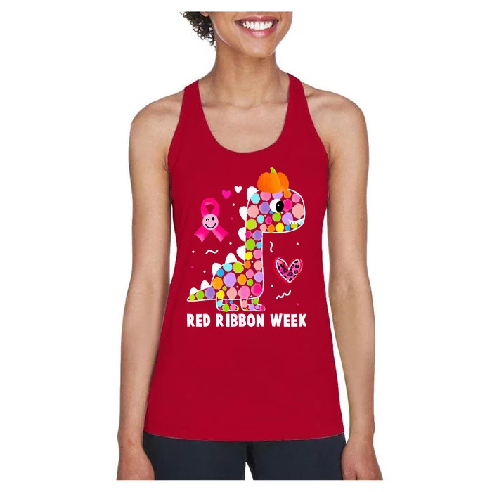 We Wear Red Ribbon Week Awareness Red Ribbon Week Women's Racerback Tank