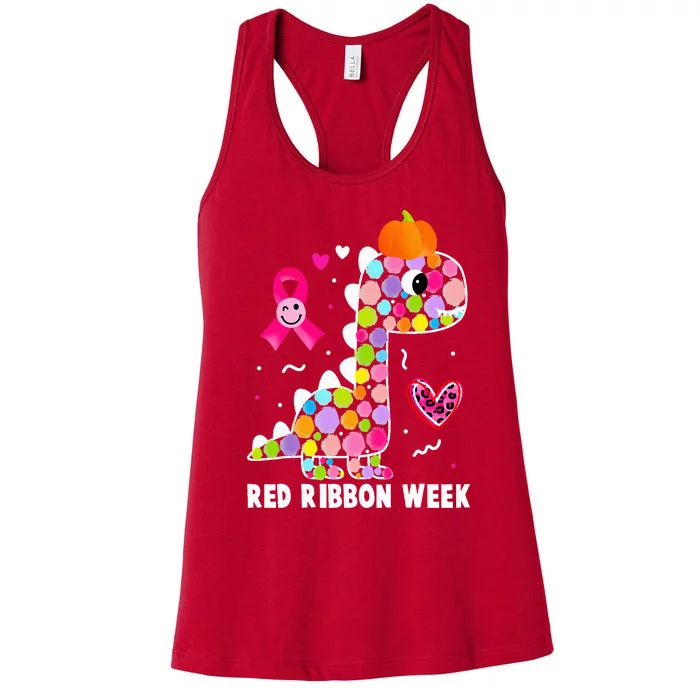 We Wear Red Ribbon Week Awareness Red Ribbon Week Women's Racerback Tank