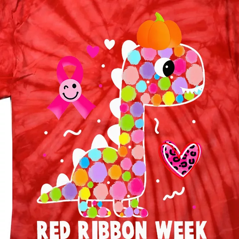 We Wear Red Ribbon Week Awareness Red Ribbon Week Tie-Dye T-Shirt