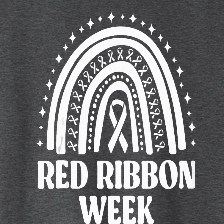 We Wear Red Ribbon Week Drug free red ribbon week Women's Crop Top Tee