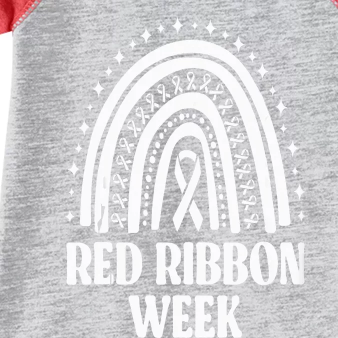 We Wear Red Ribbon Week Drug free red ribbon week Infant Baby Jersey Bodysuit