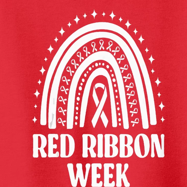 We Wear Red Ribbon Week Drug free red ribbon week Toddler T-Shirt