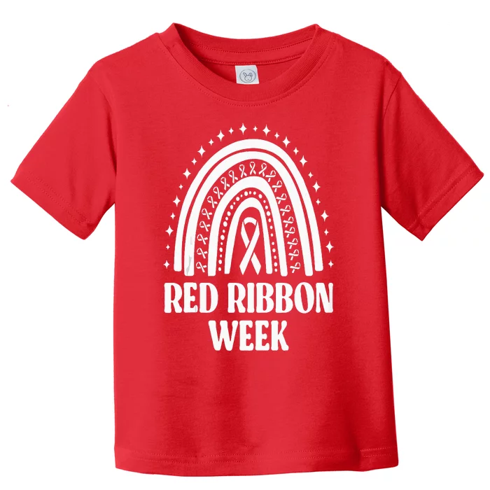 We Wear Red Ribbon Week Drug free red ribbon week Toddler T-Shirt