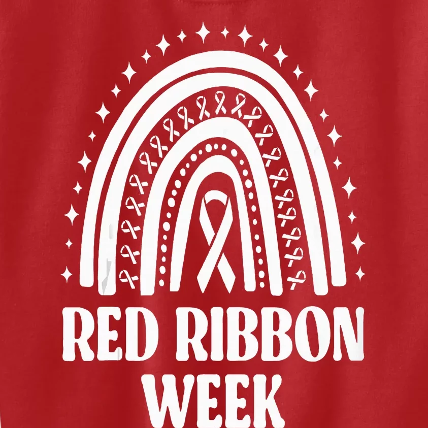 We Wear Red Ribbon Week Drug free red ribbon week Kids Sweatshirt