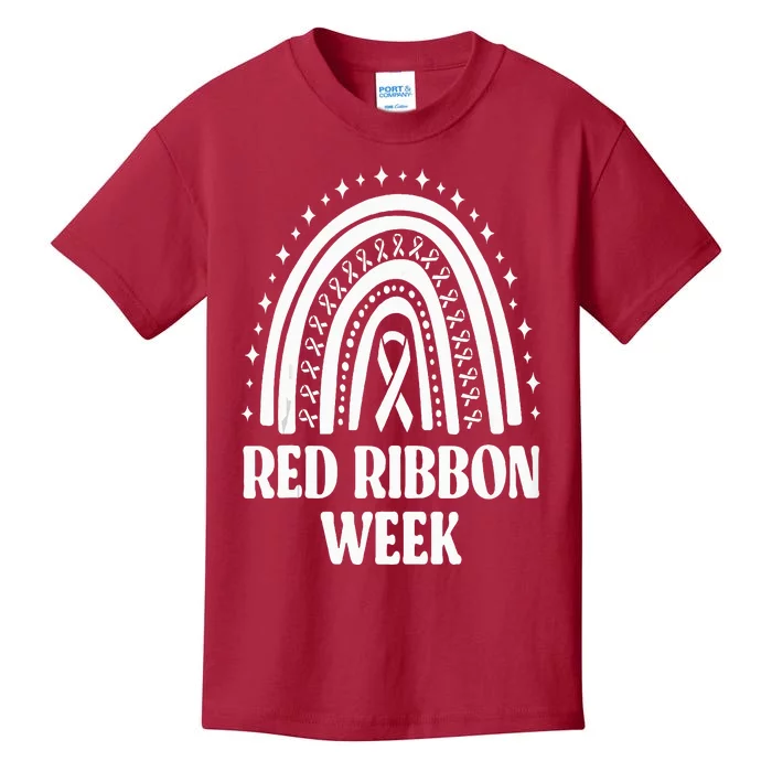 We Wear Red Ribbon Week Drug free red ribbon week Kids T-Shirt