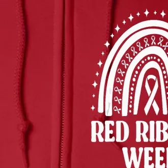 We Wear Red Ribbon Week Drug free red ribbon week Full Zip Hoodie