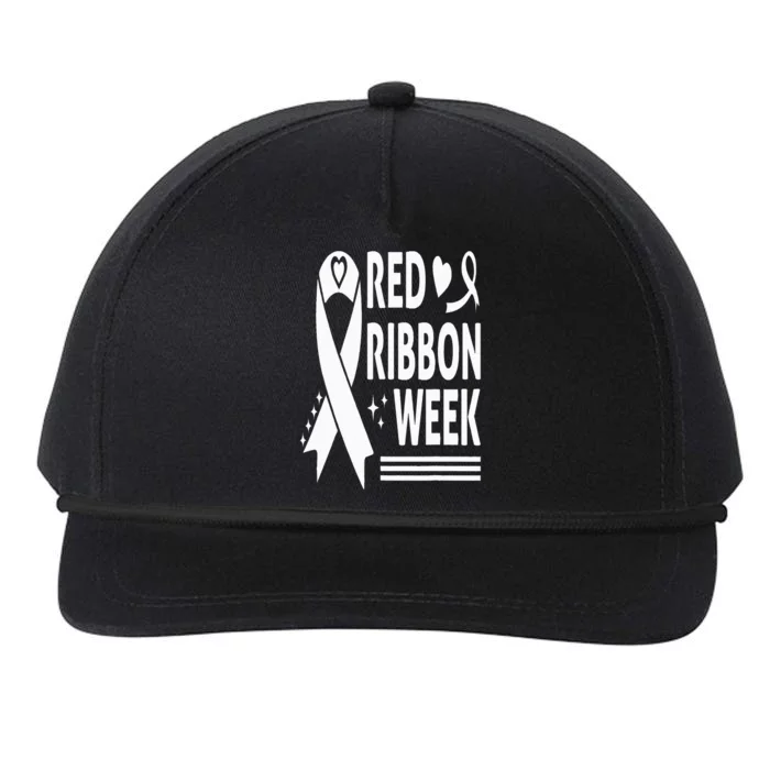 We Wear Red for Red Ribbon Week Awareness Snapback Five-Panel Rope Hat