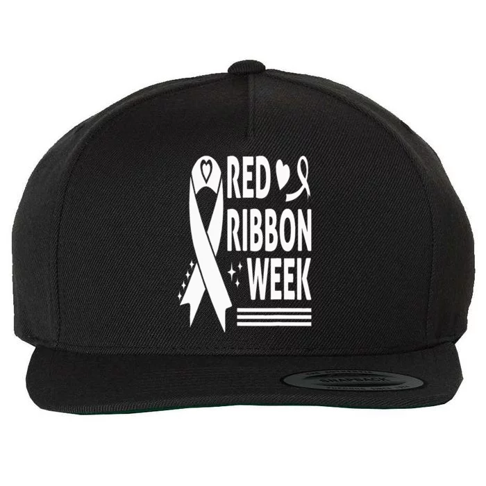 We Wear Red for Red Ribbon Week Awareness Wool Snapback Cap