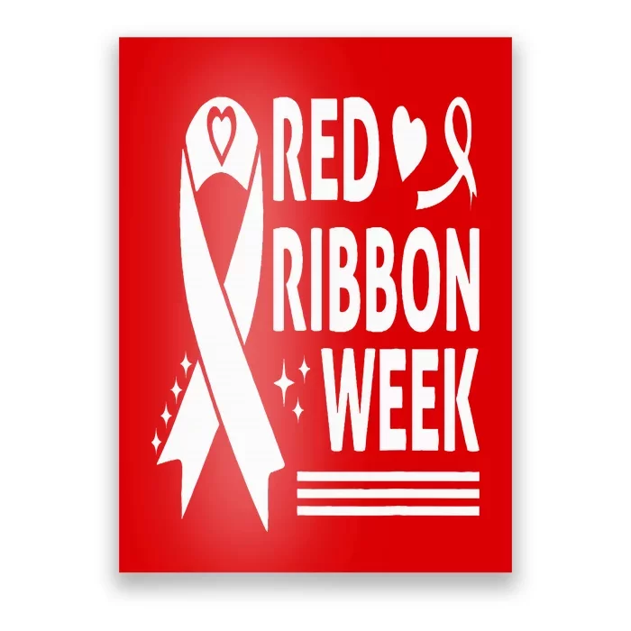 We Wear Red for Red Ribbon Week Awareness Poster