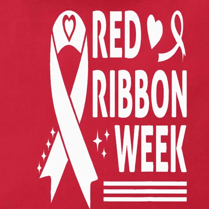 We Wear Red for Red Ribbon Week Awareness Zip Tote Bag