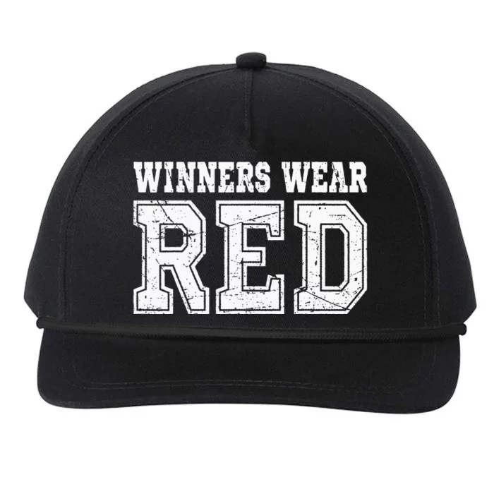 Winners Wear Red Color Team Spirit Game War Camp Parent Crew Snapback Five-Panel Rope Hat