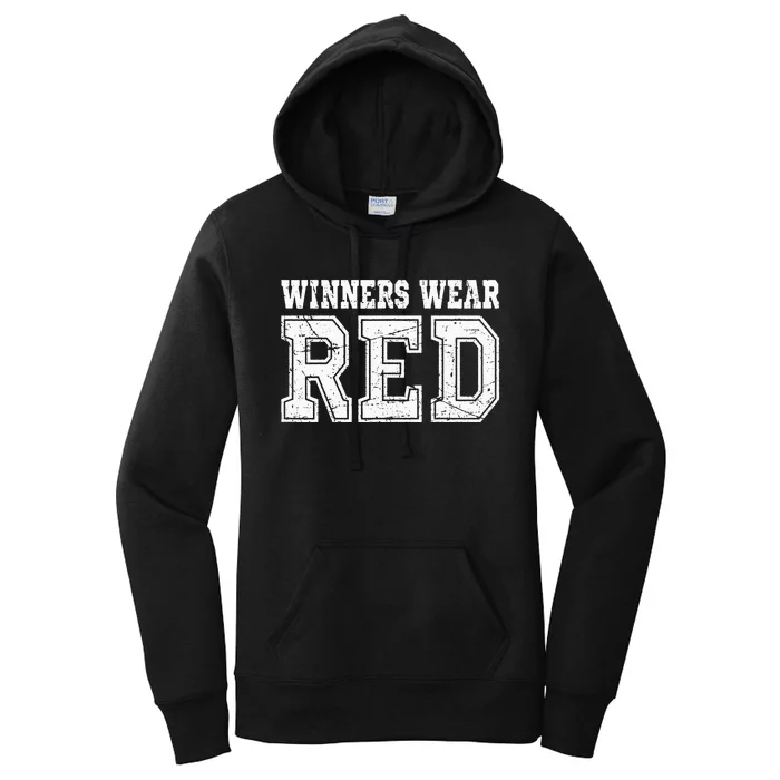 Winners Wear Red Color Team Spirit Game War Camp Parent Crew Women's Pullover Hoodie