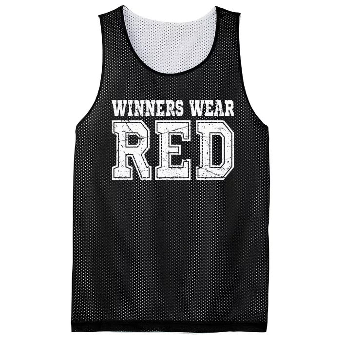 Winners Wear Red Color Team Spirit Game War Camp Parent Crew Mesh Reversible Basketball Jersey Tank