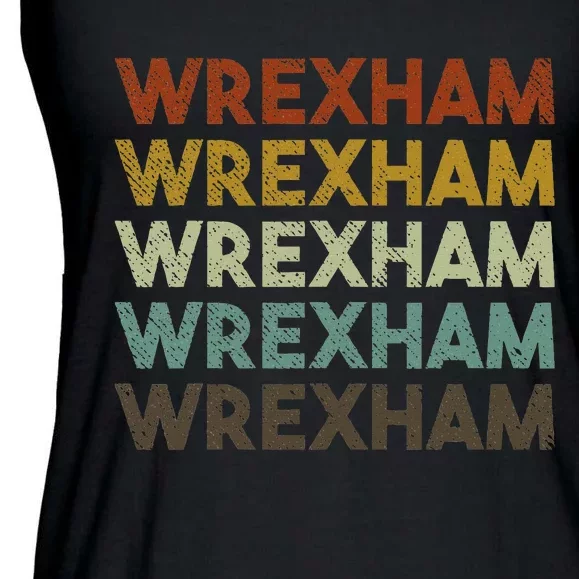 Wrexham Wales Retro 80s Souvenir Ladies Essential Flowy Tank