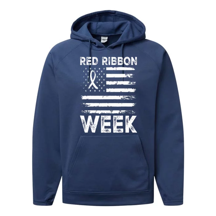 We Wear Red For Red Ribbon Week Awareness Performance Fleece Hoodie