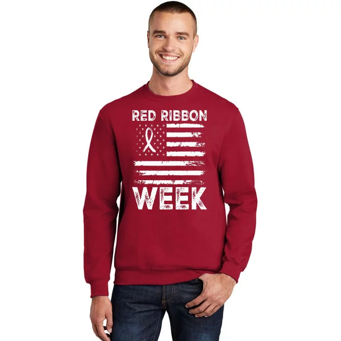 We Wear Red For Red Ribbon Week Awareness Sweatshirt