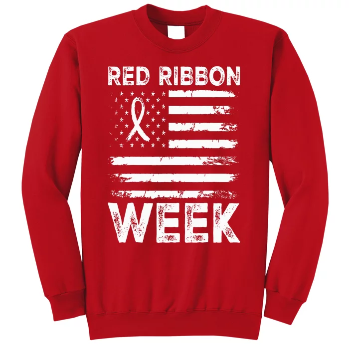 We Wear Red For Red Ribbon Week Awareness Sweatshirt