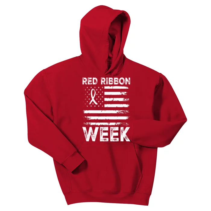 We Wear Red For Red Ribbon Week Awareness Kids Hoodie