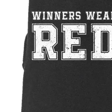 Winners Wear Red Team Spirit Game Competition Doggie 3-End Fleece Hoodie