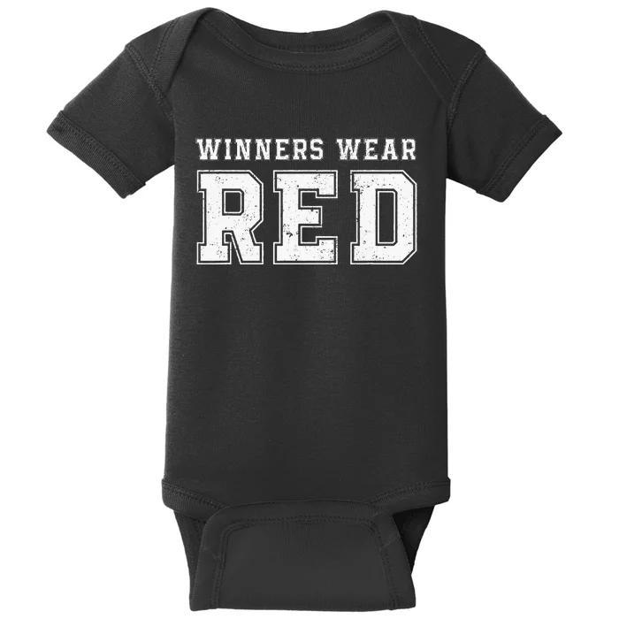 Winners Wear Red Team Spirit Game Competition Baby Bodysuit