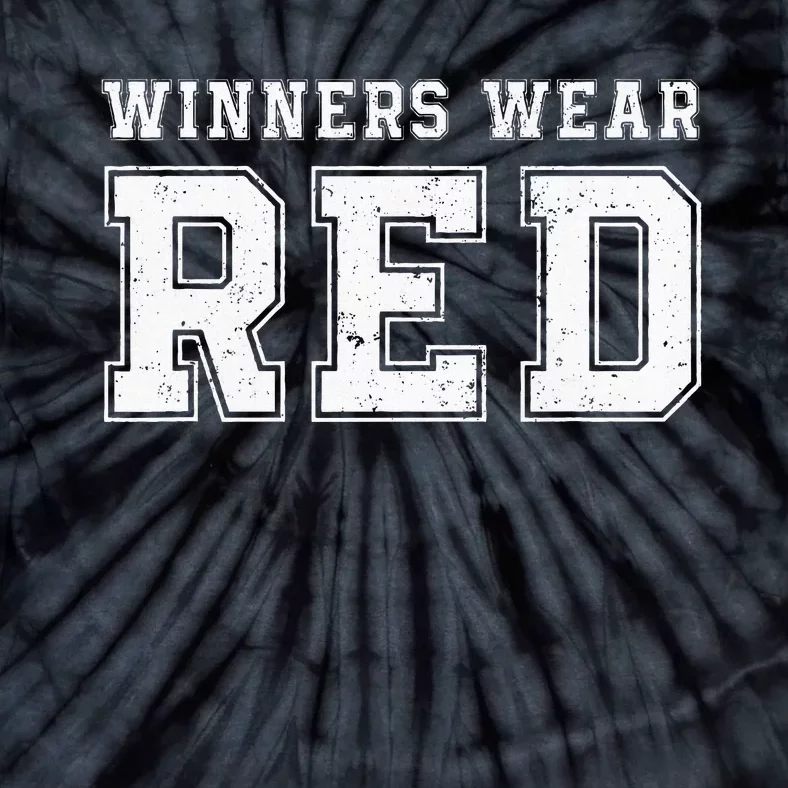 Winners Wear Red Team Spirit Game Competition Tie-Dye T-Shirt