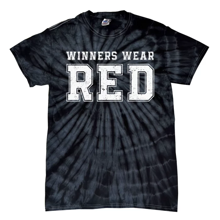 Winners Wear Red Team Spirit Game Competition Tie-Dye T-Shirt