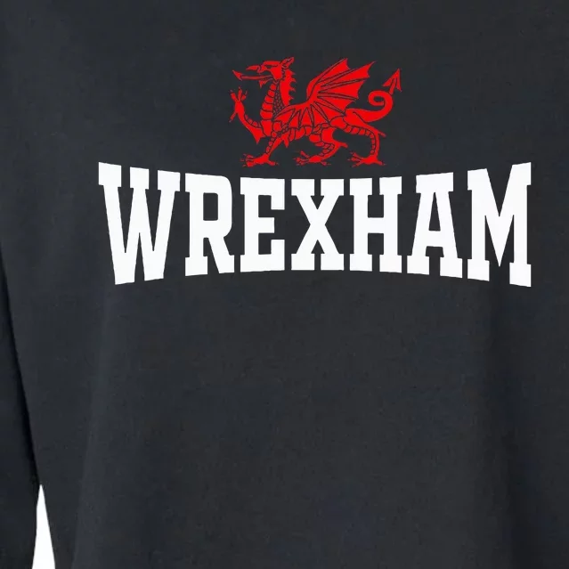 Wrexham Wales Red Dragon Souvenir Cropped Pullover Crew