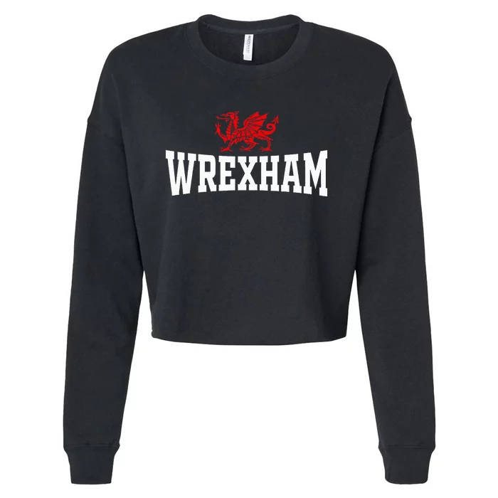 Wrexham Wales Red Dragon Souvenir Cropped Pullover Crew