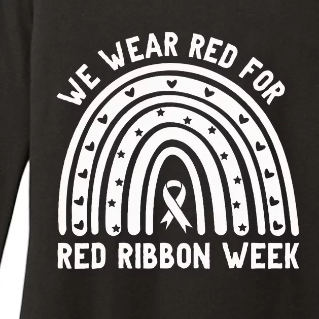 We Wear Red For Red Ribbon Week Awareness Drug Free Rainbow Womens CVC Long Sleeve Shirt