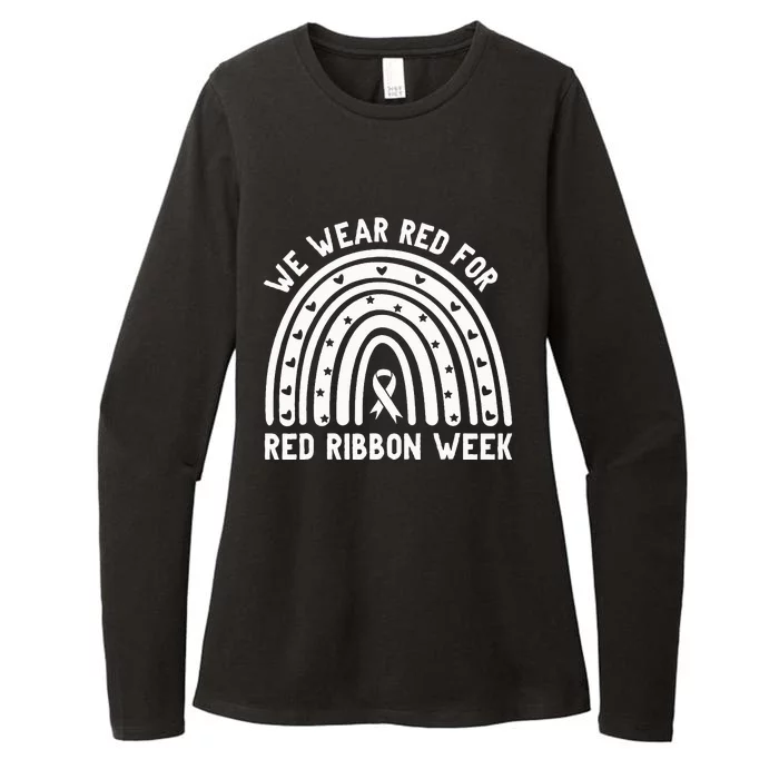 We Wear Red For Red Ribbon Week Awareness Drug Free Rainbow Womens CVC Long Sleeve Shirt