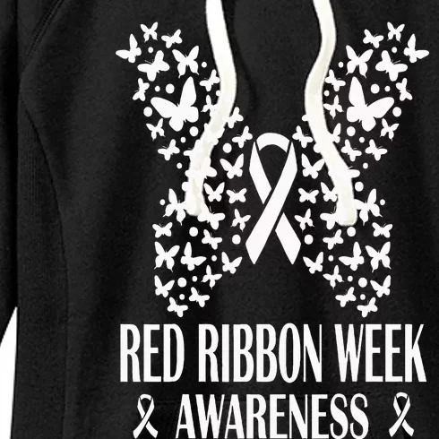 We Wear Red Ribbon Week Drug free Red Ribbon Week Awareness Women's Fleece Hoodie