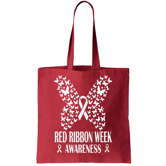 We Wear Red Ribbon Week Drug free Red Ribbon Week Awareness Tote Bag