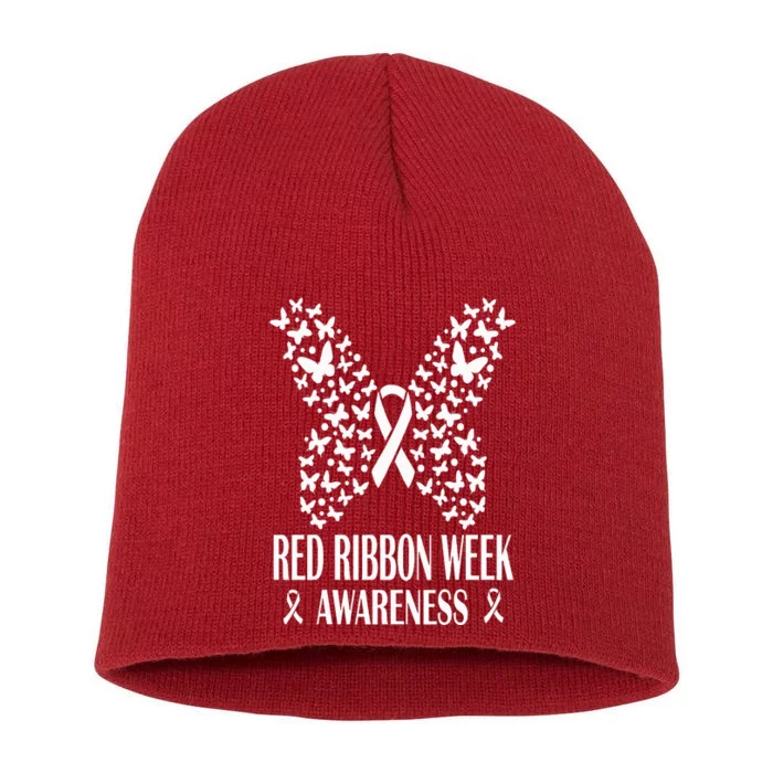 We Wear Red Ribbon Week Drug free Red Ribbon Week Awareness Short Acrylic Beanie