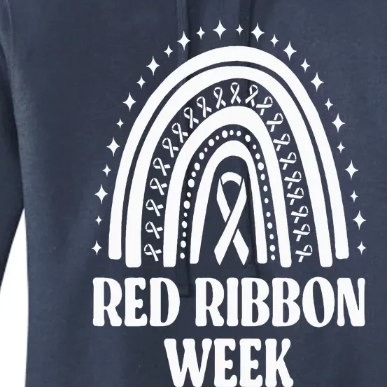 We Wear Red Ribbon Week Drug free red ribbon week Women's Pullover Hoodie