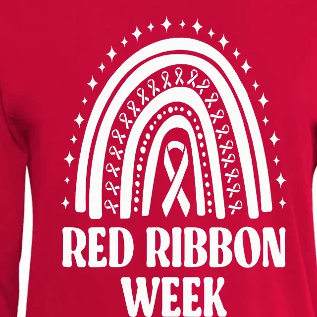 We Wear Red Ribbon Week Drug free red ribbon week Womens Cotton Relaxed Long Sleeve T-Shirt