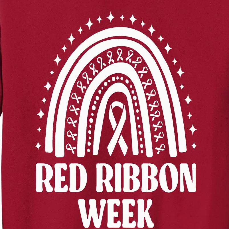 We Wear Red Ribbon Week Drug free red ribbon week Tall Sweatshirt