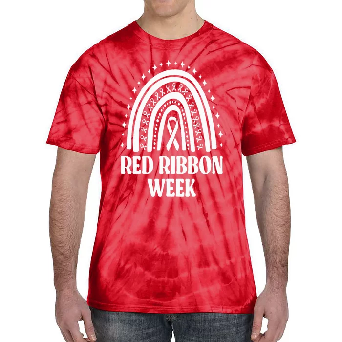 We Wear Red Ribbon Week Drug free red ribbon week Tie-Dye T-Shirt